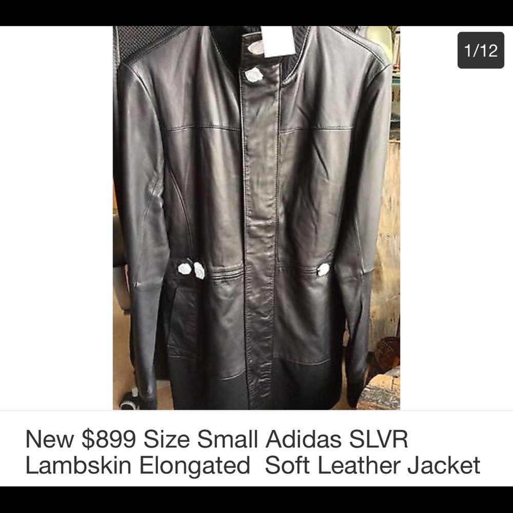 New Size S Adidas SLVR LAMBSKIN ELONGATED JACKET